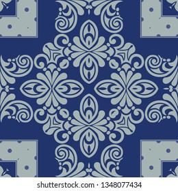 Vector damask seamless pattern element. Classical luxury old fashioned damask ornament, royal victorian seamless texture for wallpapers, textile, wrapping. Exquisite floral baroque template.