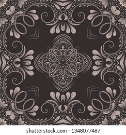 Vector damask seamless pattern element. Classical luxury old fashioned damask ornament, royal victorian seamless texture for wallpapers, textile, wrapping. Exquisite floral baroque template.