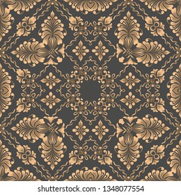 Vector damask seamless pattern element. Classical luxury old fashioned damask ornament, royal victorian seamless texture for wallpapers, textile, wrapping. Exquisite floral baroque template.