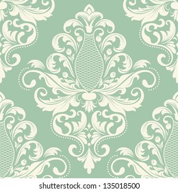 Vector damask seamless pattern element. Classical luxury old fashioned damask ornament, royal victorian seamless texture for wallpapers, textile, wrapping. Exquisite floral baroque template.