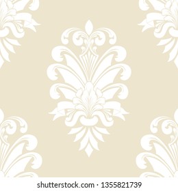 Vector damask seamless pattern element. Classical luxury old fashioned damask ornament, royal victorian seamless texture for wallpapers, textile, wrapping. Exquisite floral baroque template