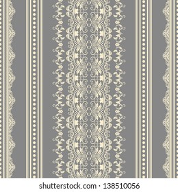 Vector damask seamless pattern element. Classical luxury old fashioned damask ornament, royal victorian seamless texture for wallpapers, textile, wrapping. Exquisite floral baroque template.