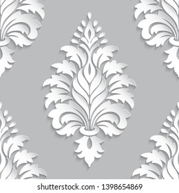 Vector damask seamless pattern element. Classical luxury old fashioned damask ornament, royal victorian seamless texture for wallpapers, textile, wrapping. Exquisite floral baroque template.