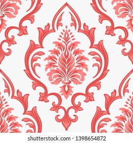 Vector damask seamless pattern element. Classical luxury old fashioned damask ornament, royal victorian seamless texture for wallpapers, textile, wrapping. Exquisite floral baroque template.