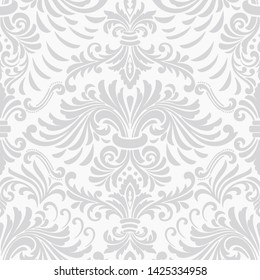 Vector damask seamless pattern element. Classical luxury old fashioned damask ornament, royal victorian seamless texture for wallpapers, textile, wrapping. Exquisite floral baroque template.