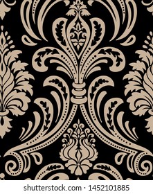 Vector damask seamless pattern element. Classical luxury old fashioned damask ornament, royal victorian seamless texture for wallpapers, textile, wrapping. Exquisite floral baroque template.
