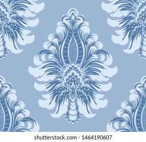 Vector damask seamless pattern element. Classical luxury old fashioned damask ornament, royal victorian seamless texture for wallpapers, textile, wrapping. Exquisite floral baroque template.