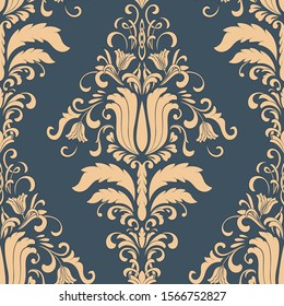 Vector damask seamless pattern element. Classical luxury old fashioned damask ornament, royal victorian seamless texture for wallpapers, textile, wrapping. Exquisite floral baroque template.