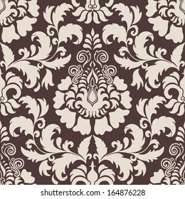 Vector damask seamless pattern element. Elegant luxury texture for wallpapers, backgrounds and page fill.