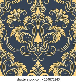 Vector damask seamless pattern element. Elegant luxury texture for wallpapers, backgrounds and page fill.