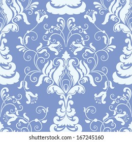 Vector damask seamless pattern element. Elegant luxury texture for wallpapers, backgrounds and page fill.