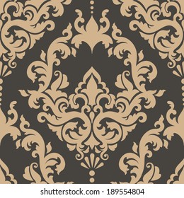 Vector damask seamless pattern element. Elegant luxury texture for wallpapers, backgrounds and page fill.