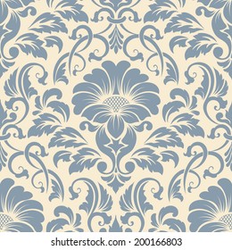 Vector damask seamless pattern element. Elegant luxury texture for wallpapers, backgrounds and page fill.