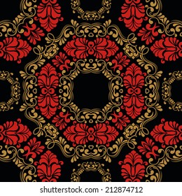 Vector damask seamless pattern element. Elegant luxury texture for wallpapers, backgrounds and page fill.