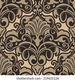 Vector damask seamless pattern element. Elegant luxury texture for wallpapers, backgrounds and page fill.