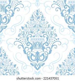 Vector damask seamless pattern element. Elegant luxury texture for wallpapers, backgrounds and page fill.