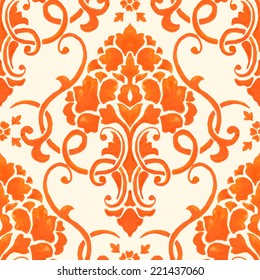 Vector damask seamless pattern element. Elegant luxury texture for wallpapers, backgrounds and page fill.