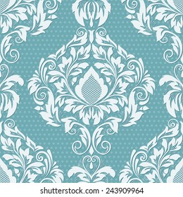 Vector damask seamless pattern element. Elegant luxury texture for wallpapers, backgrounds and page fill.