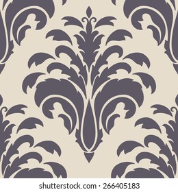 Vector damask seamless pattern element. Elegant luxury texture for wallpapers, backgrounds and page fill.