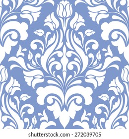 Vector damask seamless pattern element. Elegant luxury texture for wallpapers, backgrounds and page fill.