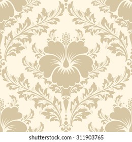 Vector damask seamless pattern element. Classical luxury old fashioned damask ornament, royal victorian seamless texture for wallpapers, textile, wrapping. Exquisite floral baroque template.