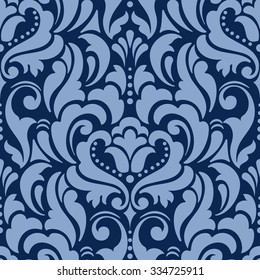 Vector damask seamless pattern element. Classical luxury old fashioned damask ornament, royal victorian seamless texture for wallpapers, textile, wrapping. Exquisite floral baroque template.