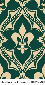 Vector damask seamless pattern element. Classical luxury old fashioned damask ornament, royal victorian seamless texture for wallpapers, textile, wrapping. Exquisite floral baroque template.