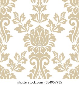 Vector damask seamless pattern element. Classical luxury old fashioned damask ornament, royal victorian seamless texture for wallpapers, textile, wrapping. Exquisite floral baroque template.