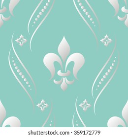 Vector damask seamless pattern element. Elegant luxury texture for wallpapers, backgrounds and page fill. 3D elements with shadows and highlights. Paper cut.