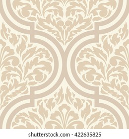 Vector damask seamless pattern element. Classical luxury old fashioned damask ornament, royal victorian seamless texture for wallpapers, textile, wrapping. Exquisite floral baroque template.