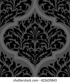 Vector damask seamless pattern element. Classical luxury old fashioned damask ornament, royal victorian seamless texture for wallpapers, textile, wrapping. Exquisite floral baroque template.