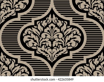 Vector damask seamless pattern element. Classical luxury old fashioned damask ornament, royal victorian seamless texture for wallpapers, textile, wrapping. Exquisite floral baroque template.