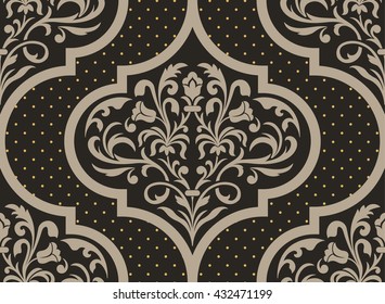 Vector damask seamless pattern element. Classical luxury old fashioned damask ornament, royal victorian seamless texture for wallpapers, textile, wrapping. Exquisite floral baroque template.