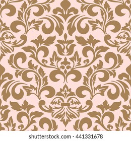 Vector damask seamless pattern element. Classical luxury old fashioned damask ornament, royal victorian seamless texture for wallpapers, textile, wrapping. Exquisite floral baroque template.