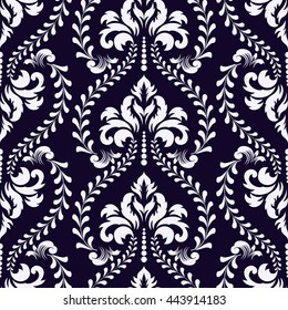 Vector damask seamless pattern element. Classical luxury old fashioned damask ornament, royal victorian seamless texture for wallpapers, textile, wrapping. Exquisite floral baroque template.