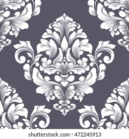 Vector damask seamless pattern element. Classical luxury old fashioned damask ornament, royal victorian seamless texture for wallpapers, textile, wrapping. Exquisite floral baroque template.