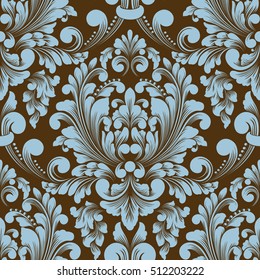 Vector damask seamless pattern element. Classical luxury old fashioned damask ornament, royal victorian seamless texture for wallpapers, textile, wrapping. Exquisite floral baroque template.