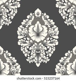 Vector damask seamless pattern element. Classical luxury old fashioned damask ornament, royal victorian seamless texture for wallpapers, textile, wrapping. Exquisite floral baroque template.