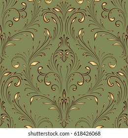 Vector damask seamless pattern element. Classical luxury old fashioned damask ornament, royal victorian seamless texture for wallpapers, textile, wrapping. Exquisite floral baroque template.