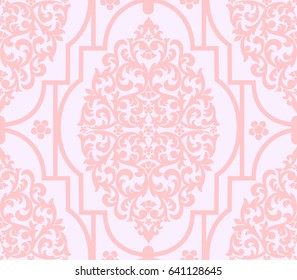 Vector damask seamless pattern element. Classical luxury old fashioned damask ornament, royal victorian seamless texture for wallpapers, textile, wrapping. Exquisite floral baroque template.