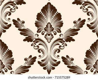 Vector damask seamless pattern element. Classical luxury old fashioned damask ornament, royal victorian seamless texture for wallpapers, textile, wrapping. Exquisite floral baroque template