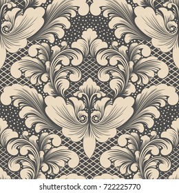 Vector damask seamless pattern element. Classical luxury old fashioned damask ornament, royal victorian seamless texture for wallpapers, textile, wrapping. Exquisite floral baroque template
