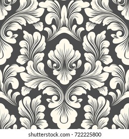 Vector damask seamless pattern element. Classical luxury old fashioned damask ornament, royal victorian seamless texture for wallpapers, textile, wrapping. Exquisite floral baroque template