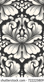 Vector damask seamless pattern element. Classical luxury old fashioned damask ornament, royal victorian seamless texture for wallpapers, textile, wrapping. Exquisite floral baroque template