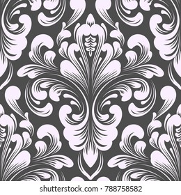 Vector damask seamless pattern element. Classical luxury old fashioned damask ornament, royal victorian seamless texture for wallpapers, textile, wrapping. Exquisite floral baroque template.