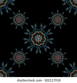 Vector damask seamless pattern elements. Classical luxury old fashioned damask ornament, royal victorian seamless texture for wallpapers, textile, wrapping. Exquisite floral baroque template.