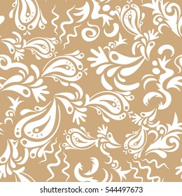 Vector damask seamless pattern elements. Classical luxury old fashioned damask ornament, royal victorian seamless texture for wallpapers, textile, wrapping. Exquisite floral baroque template.