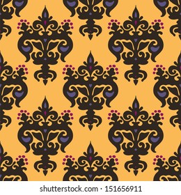 Vector Damask Seamless pattern fleur-de-lis