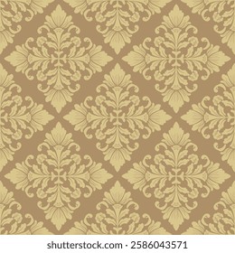 Vector damask seamless pattern with Ornamental Motifs for Decor Design.