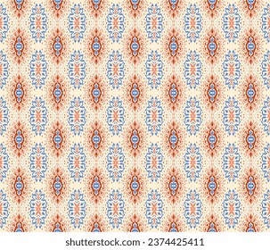 Vector damask seamless pattern. Victorian style Wallpaper. Tribal ethnic vector textures. Seamless pattern in Aztec style. Folk embroidery. Indian, Mexican rug. African carpet. Hand drawn, not AI